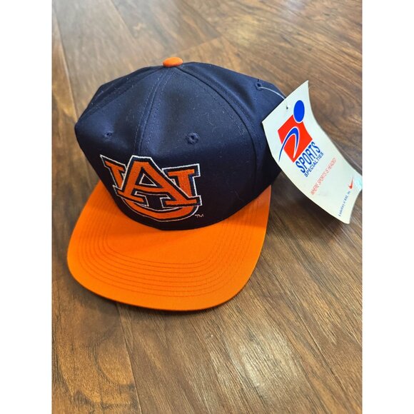 VTG NOS Auburn University Blue Orange Snapback Hat NIKE Sports Specialties OSFM